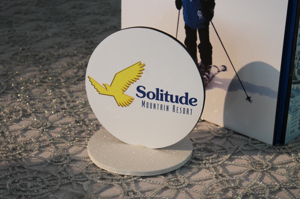 Custom Ski Themed Table Sign with Resort Logo