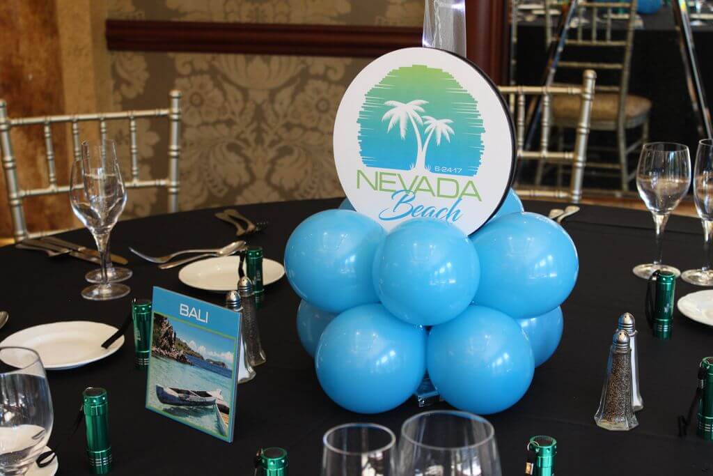 Custom Themed Table Sign with Beach Photos