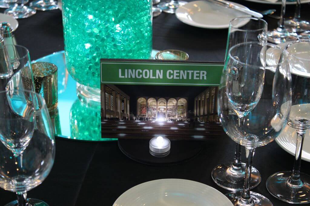 NYC Themed Table Sign with Images and Street Signs