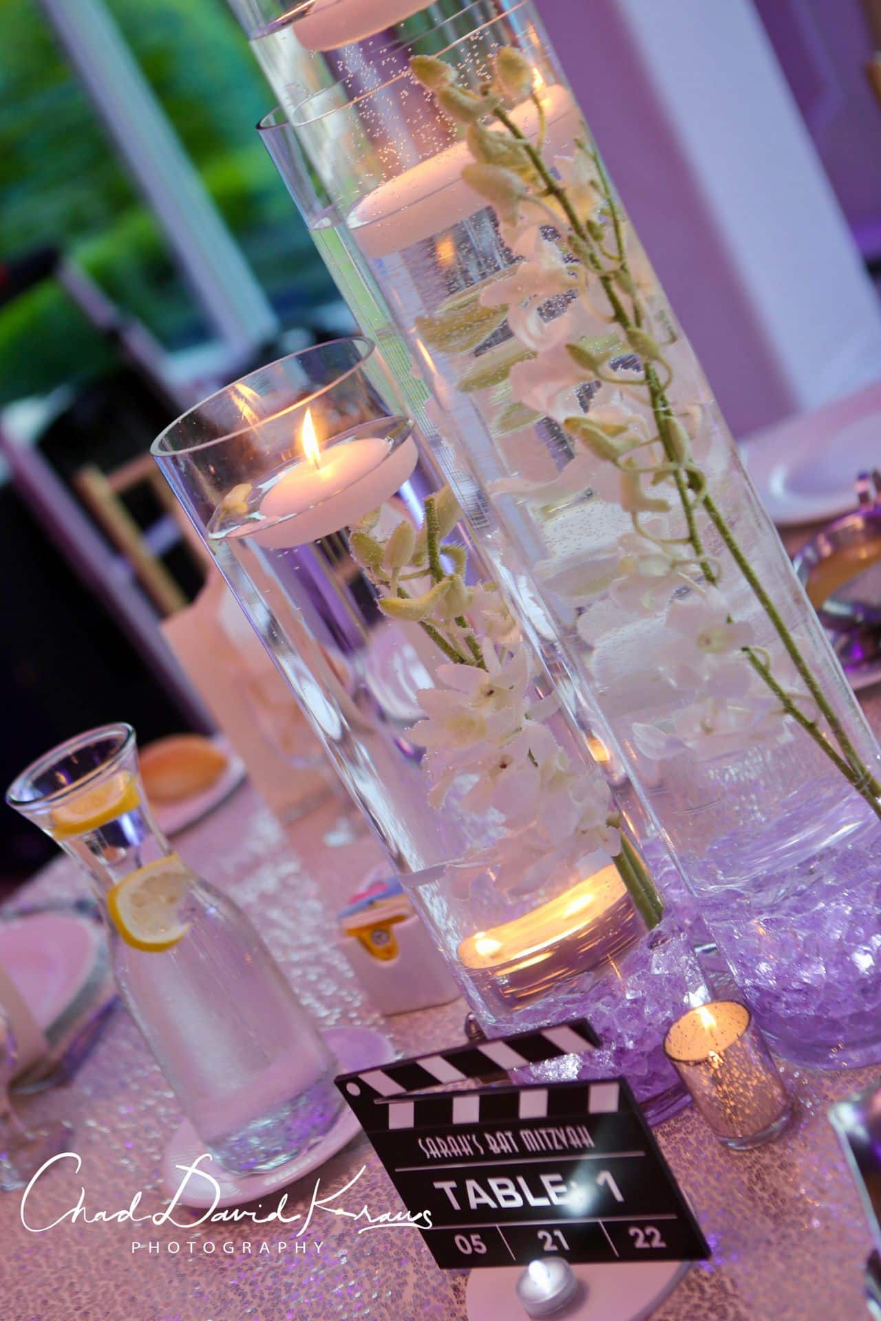 Clapboard Table Sign for Hollywood Themed Bat Mitzvah