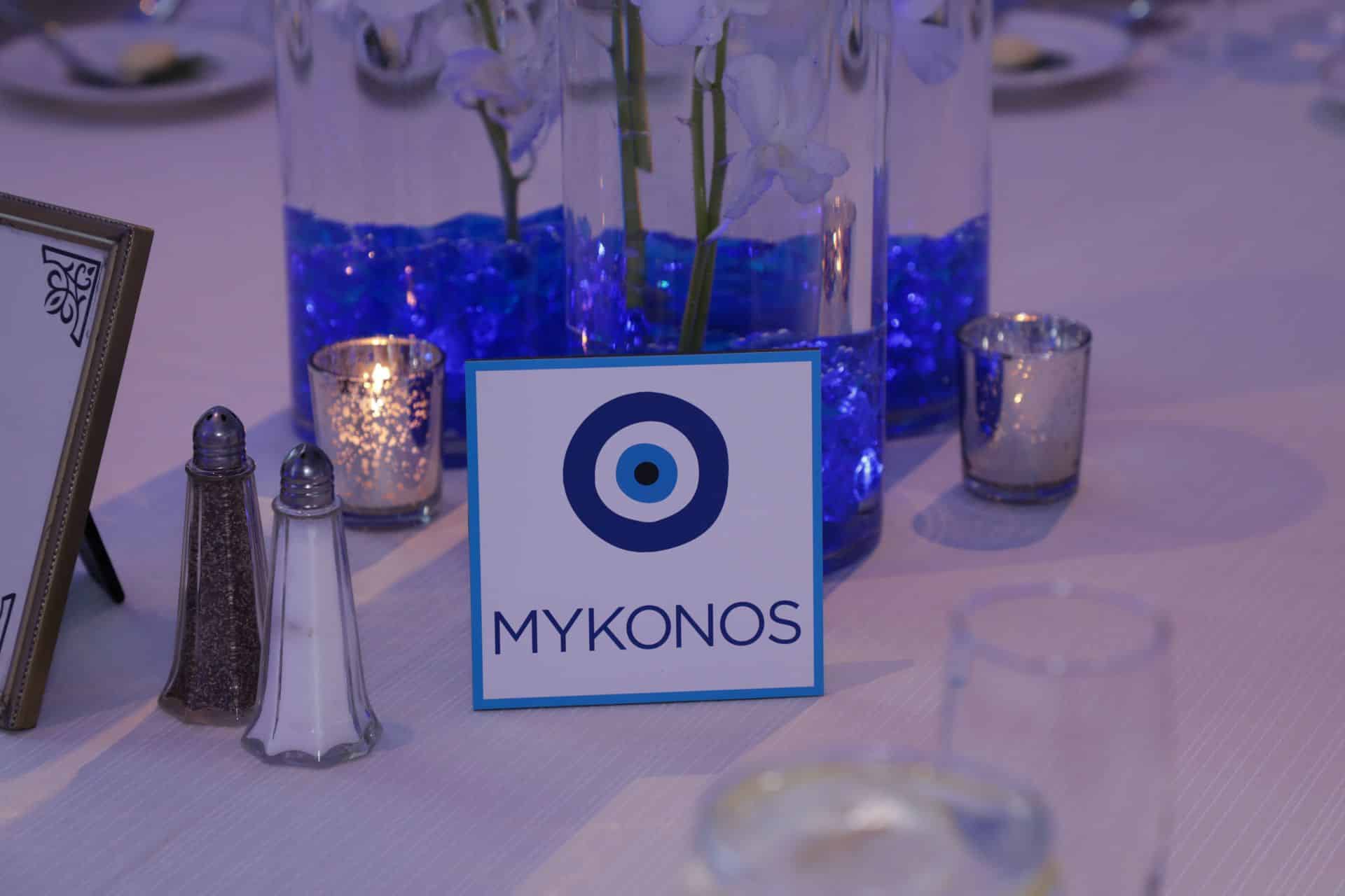 Custom Table Sign for Greek Themed Sweet Sixteen