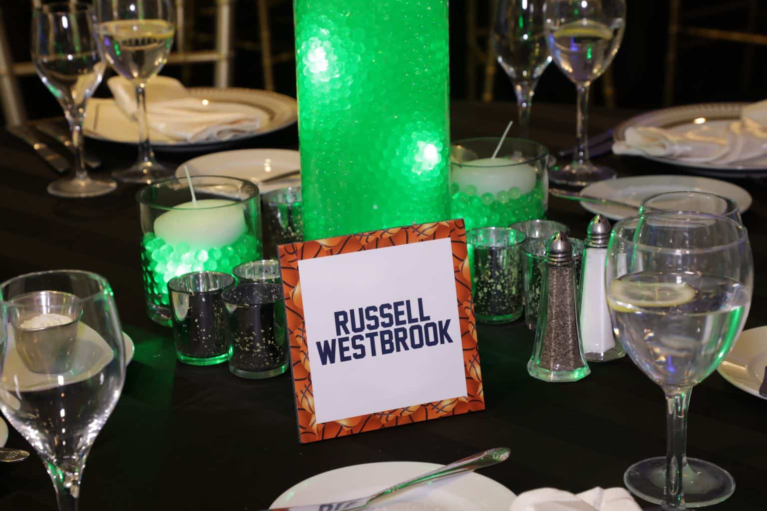 Basketball Table Sign with Player Name