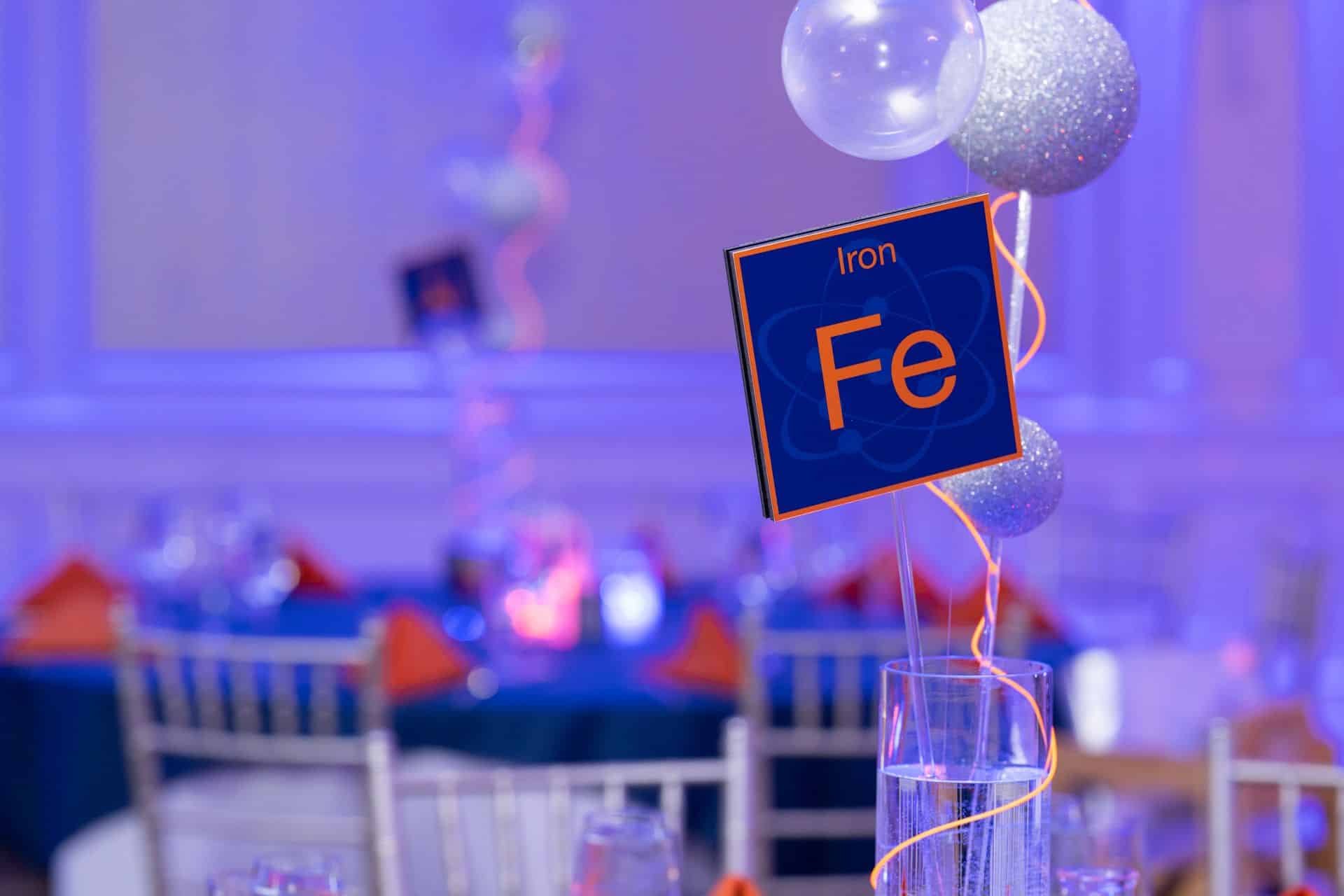 Custom Element Table Sign for a Chemistry Themed Bar Mitzvah at The Terrace