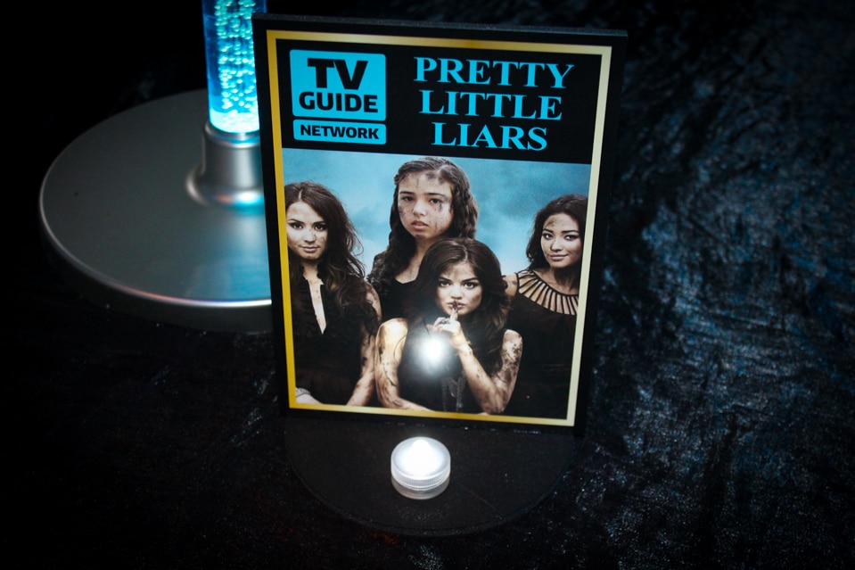Custom Imaged TV Guide Table Sign