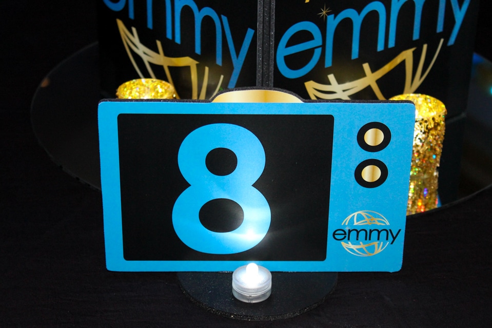 Custom TV Shaped Table Signs