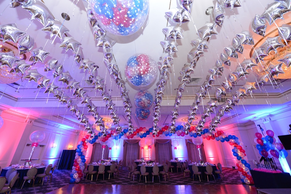Balloon Canopy Wrap Around Dance Floor with Exploding Balloon Release