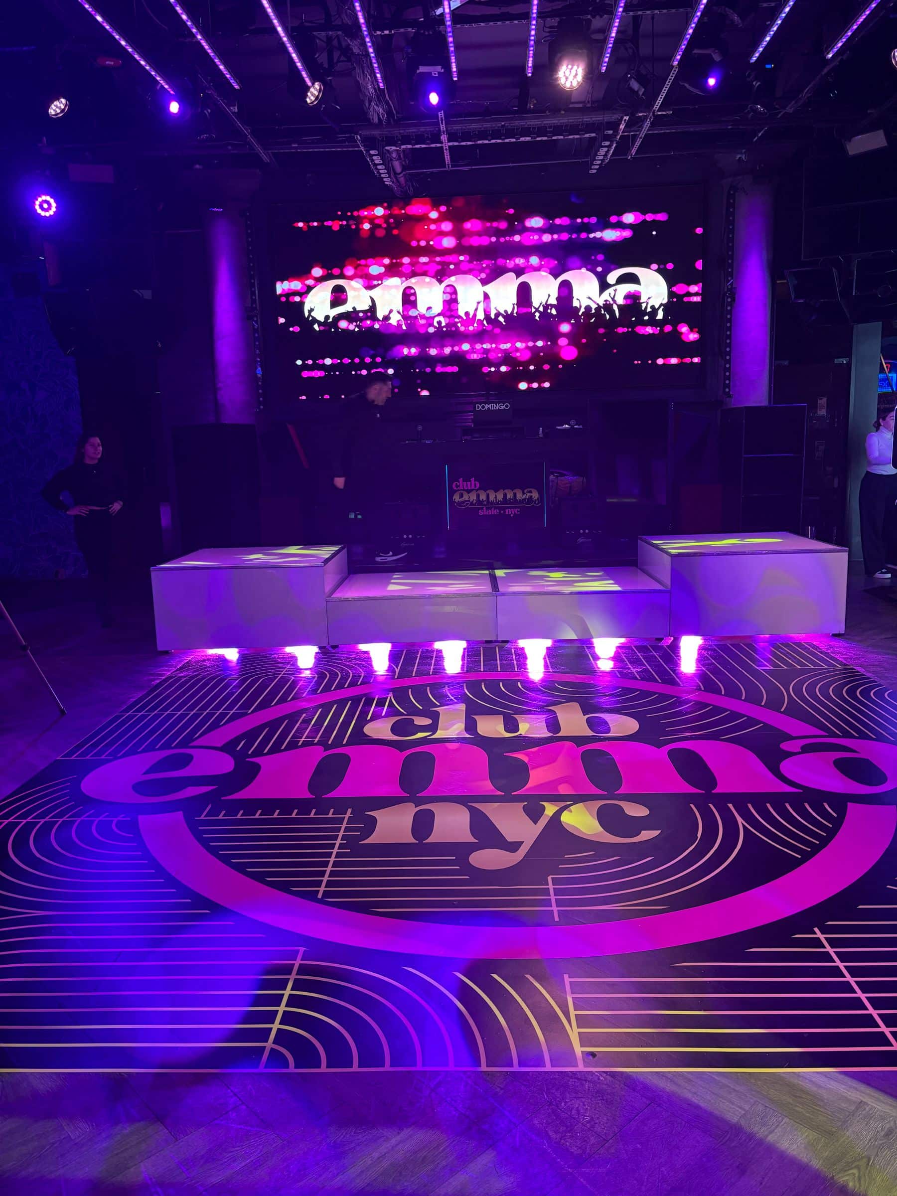 Custom Dance Floor Wrap for a Bat Mitzvah at Slate in NYC