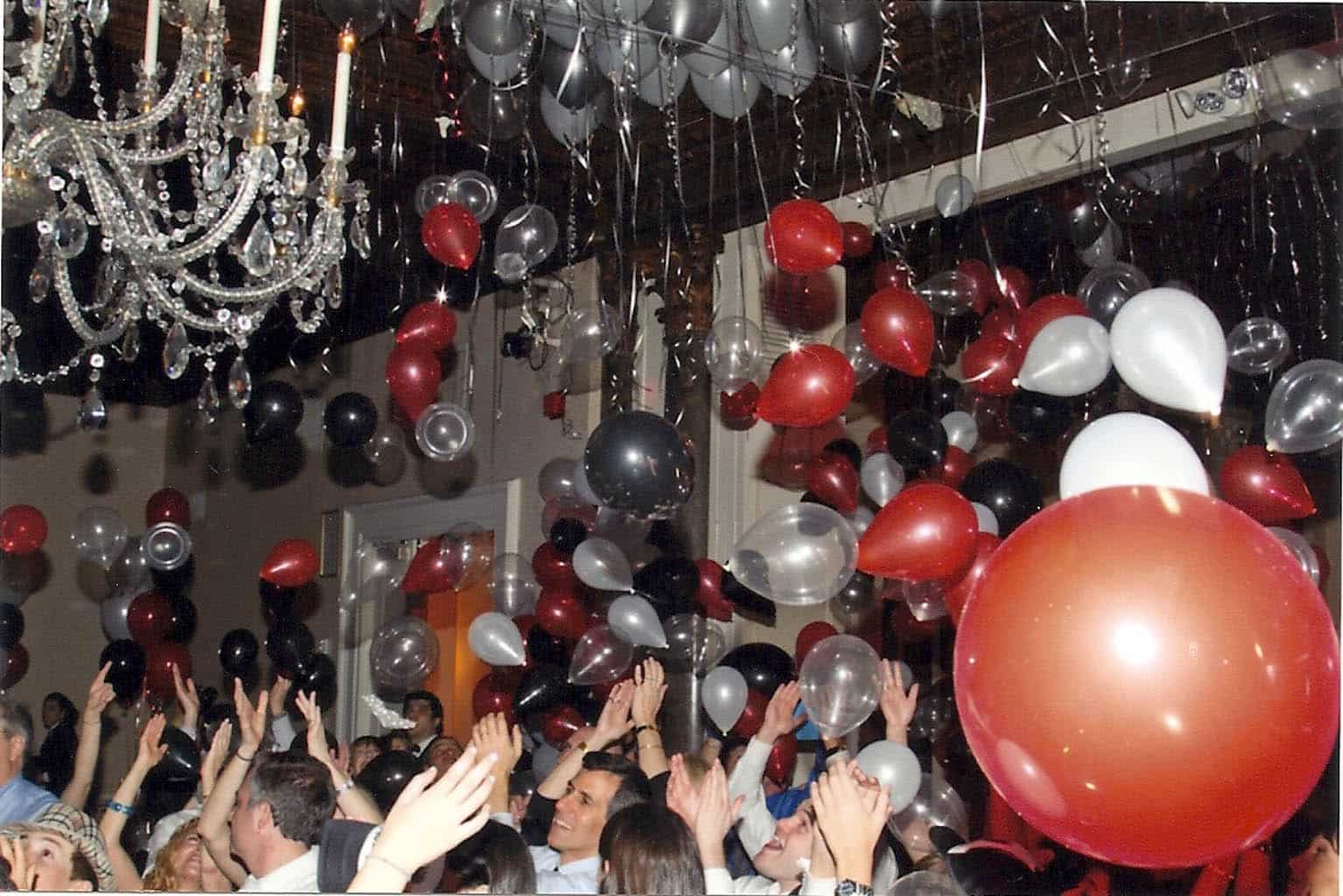 Exploding Balloon Release for New Years Eve Wedding