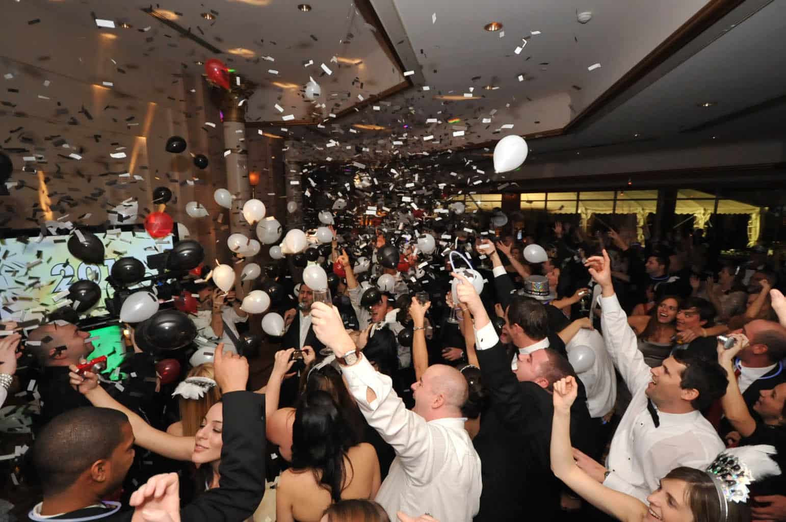 Exploding Balloon Release for New Years Eve Wedding