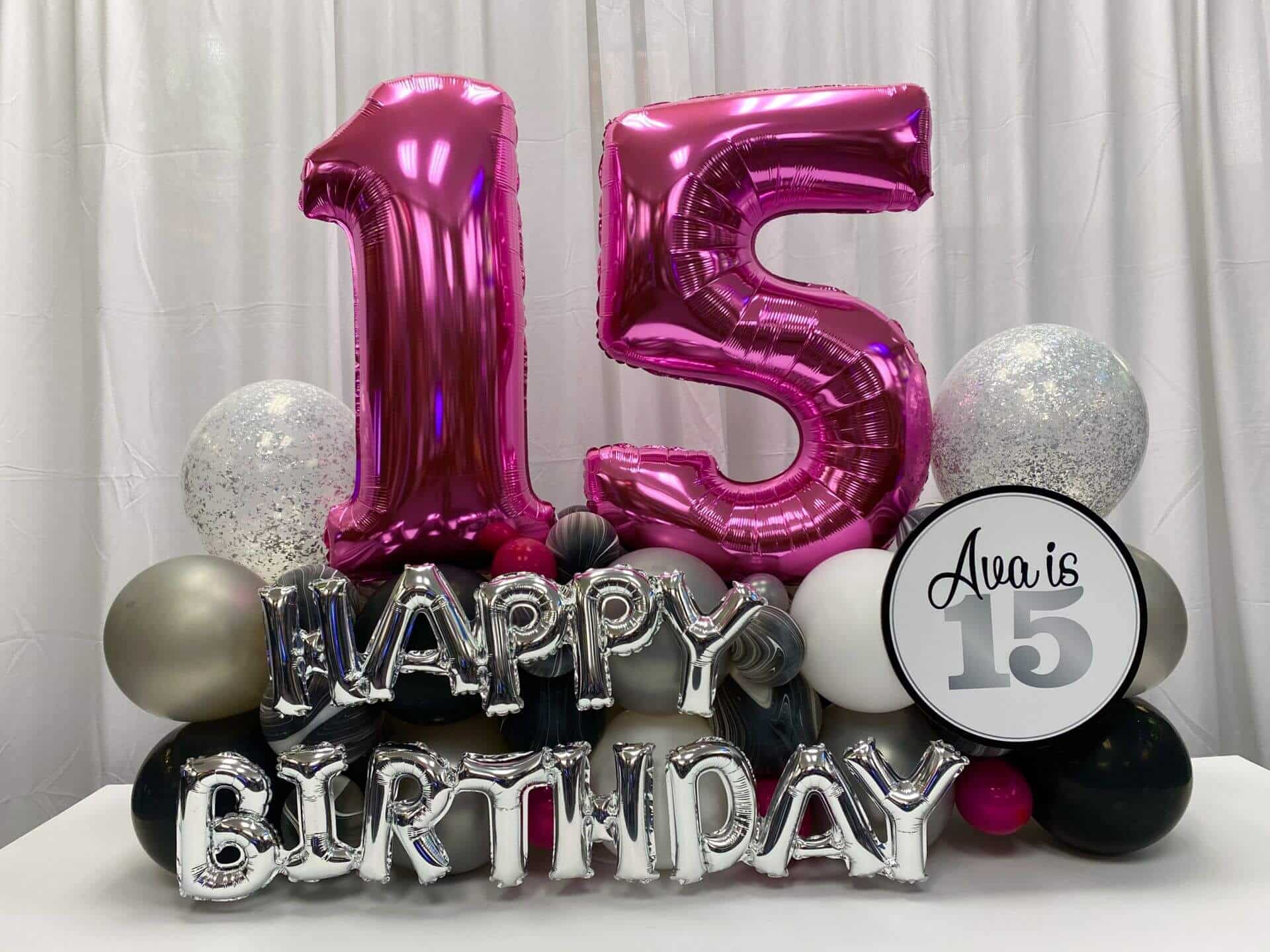 Happy Birthday Balloon Bouquet with Sign