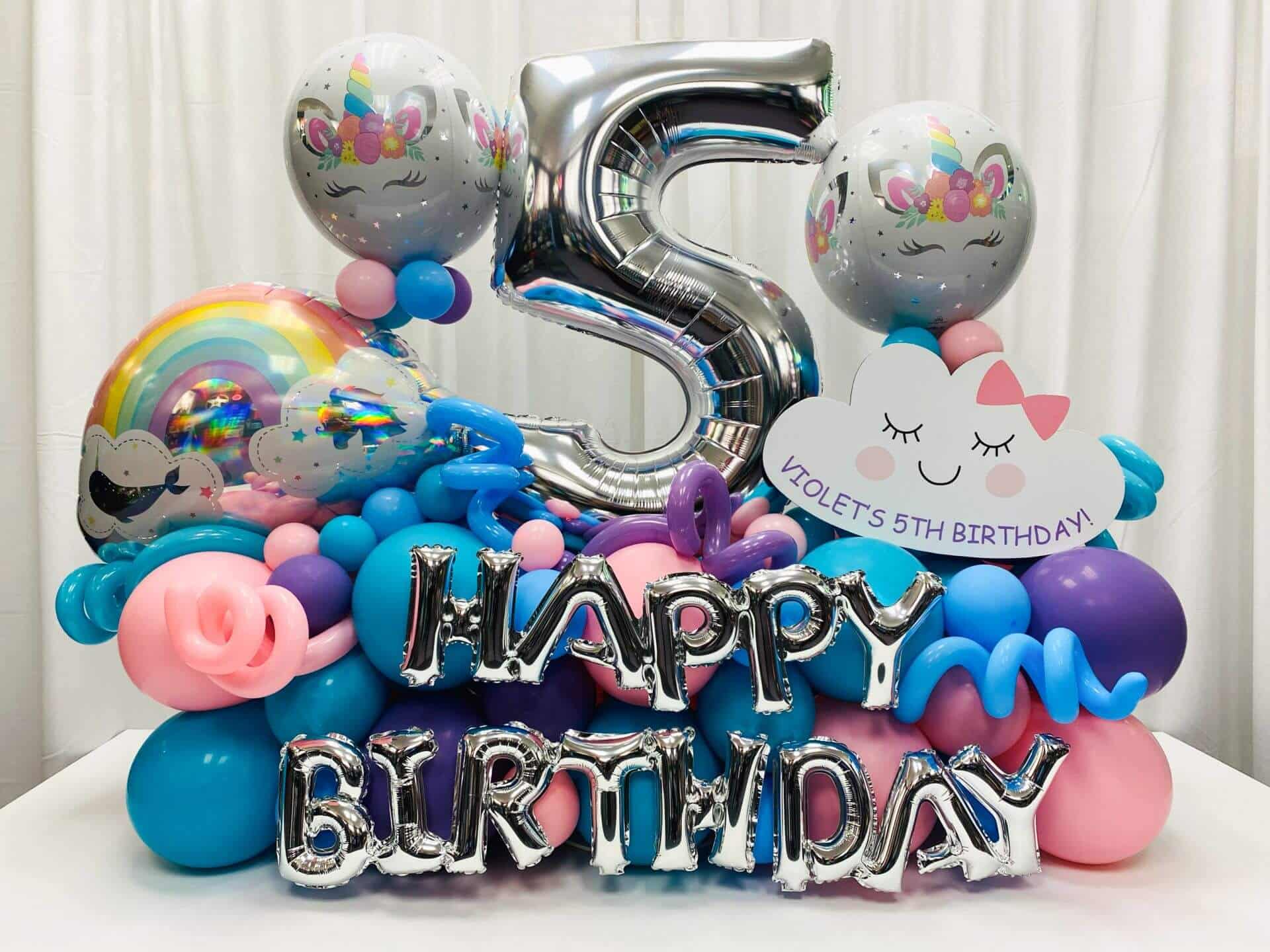 Unicorn Balloon Bouquet for Birthday