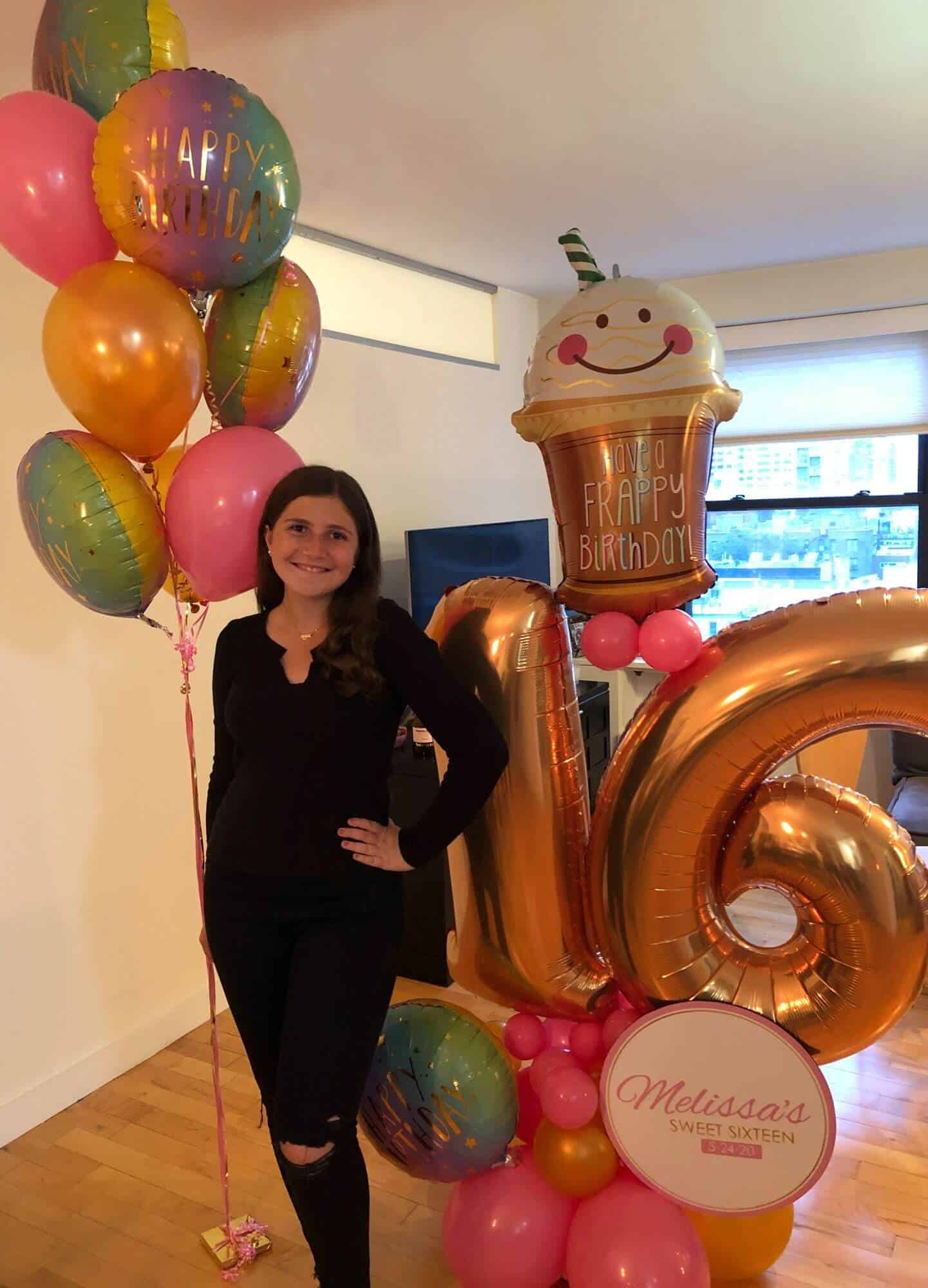 Starbucks Frappy Birthday Bouquet with Custom Logo Sign