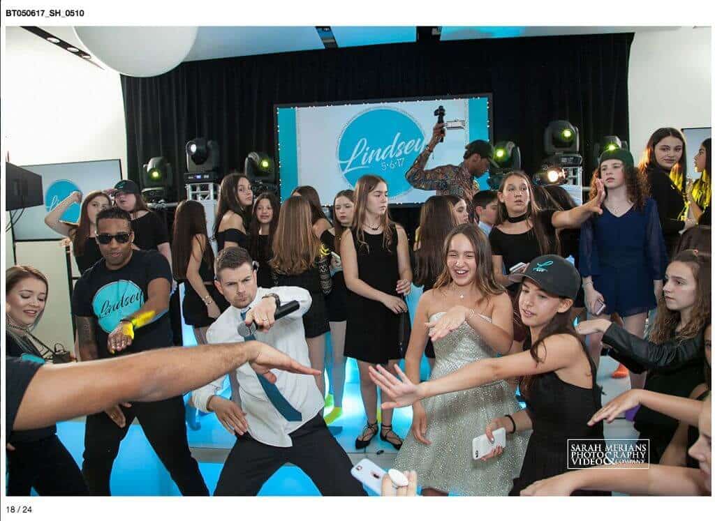 Caps and Tees with Bat Mitzvah Logo for Dance Floor Giveaways