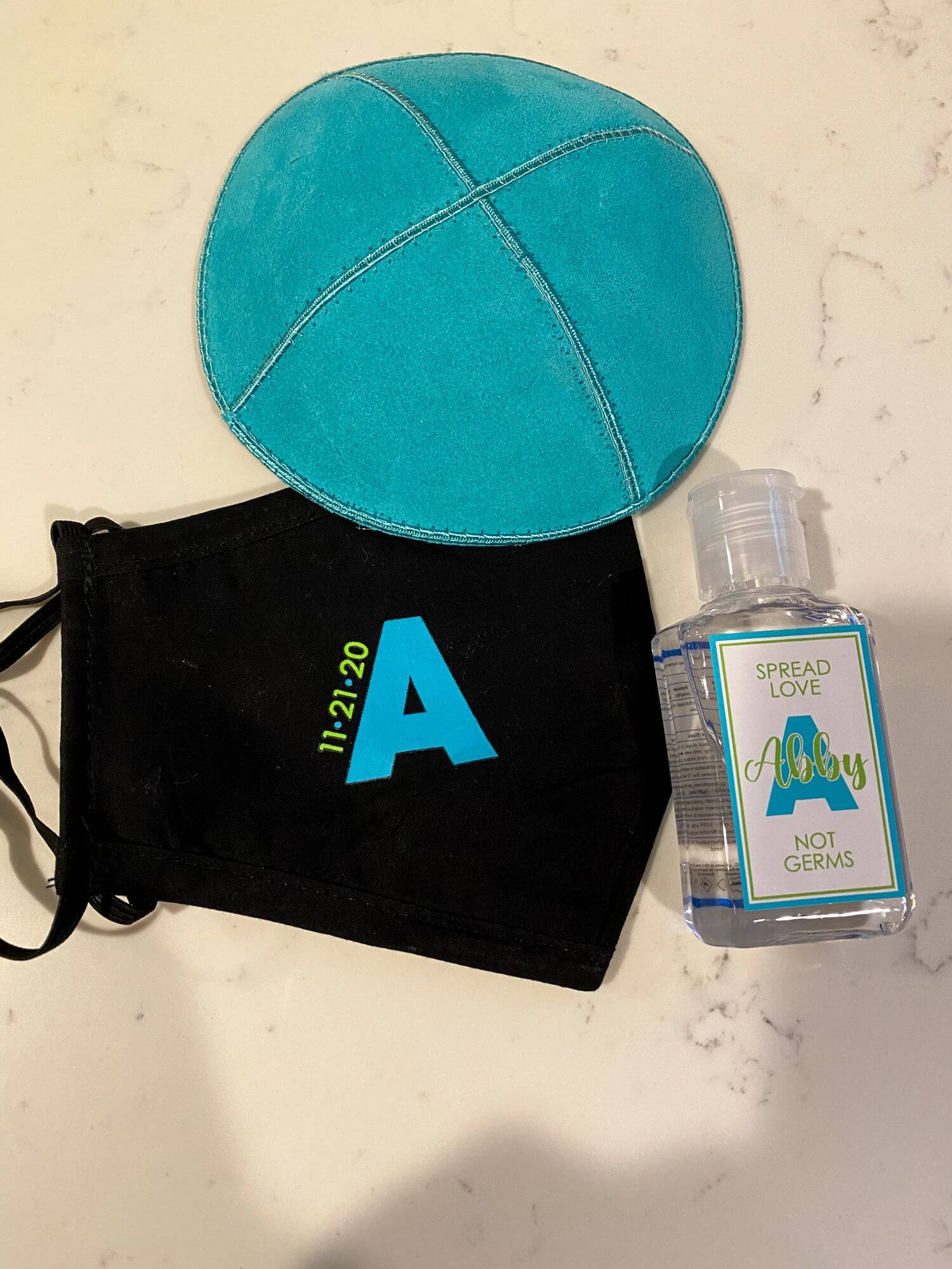 Custom Masks and Hand Sanitizer for Bat Mitzvah