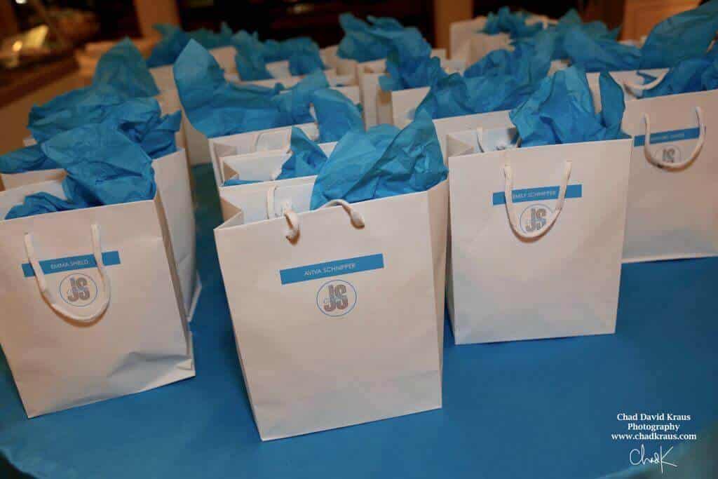 Bat Mitzvah Party Favor Bags with Custom Logo Labels