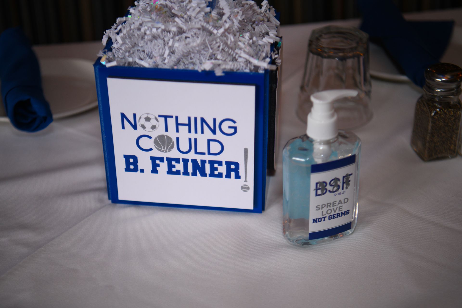 Custom Logo Hand Sanitizer for Bar Mitzvah Adult Tables
