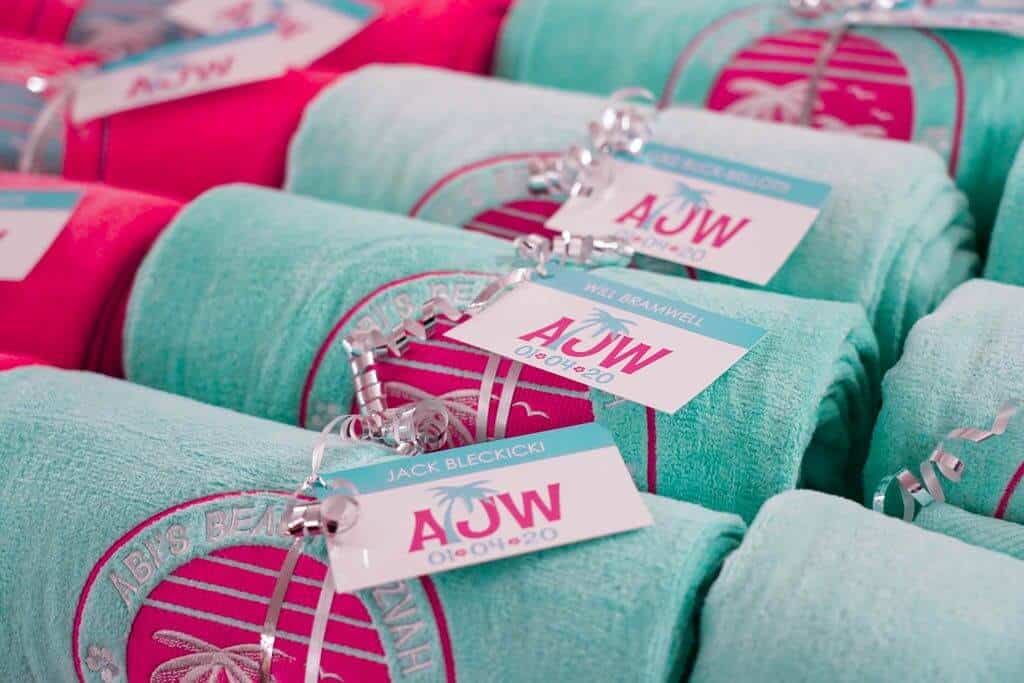 Custom Embroidered Towels for Beach Themed Bat Mitzvah