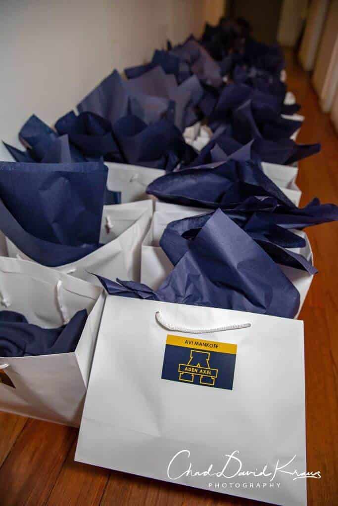 Custom Party Favor Bags with Logo Sticker and Tissue Paper