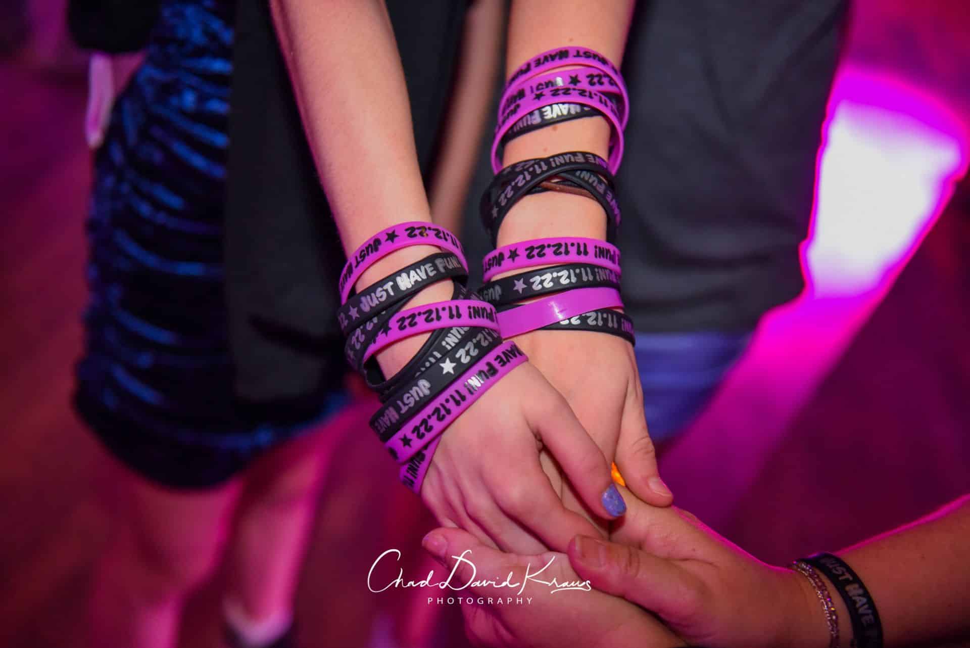 Custom Logo Wristbands for Bat Mitzvah Swag
