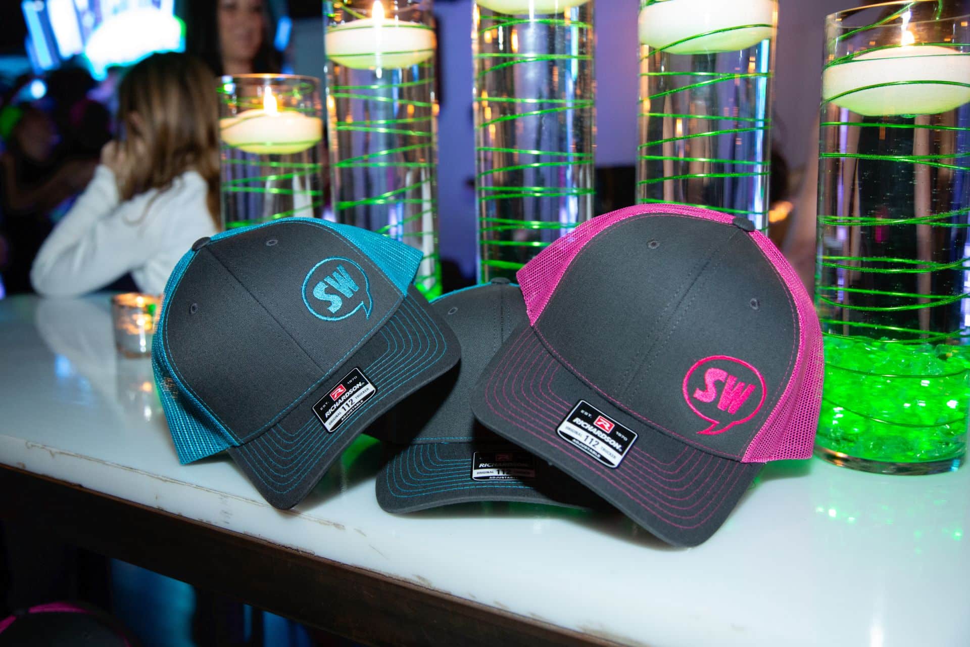 Custom Bar Mitzvah Neon Hats with Logo
