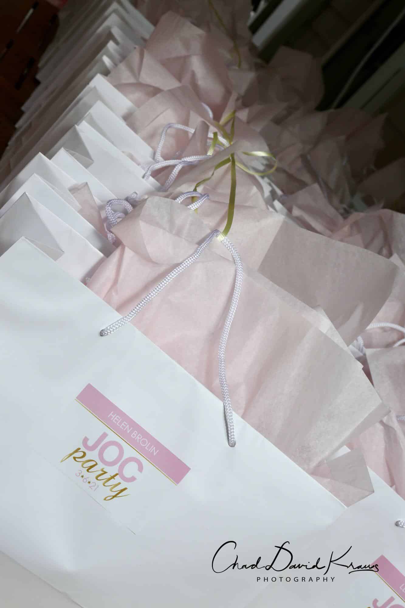 Light Party Favors Bagged with Logo For Bat Mitzvah