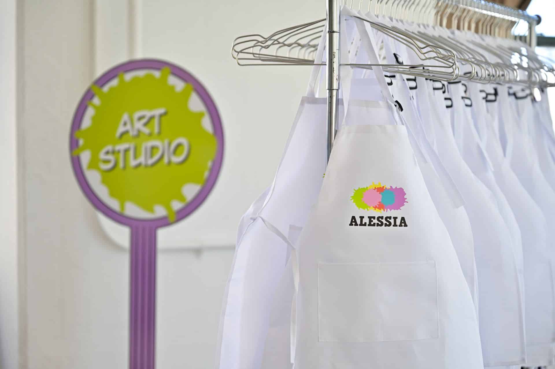 Custom Aprons with Splatter Paint Logo for Kids Birthday