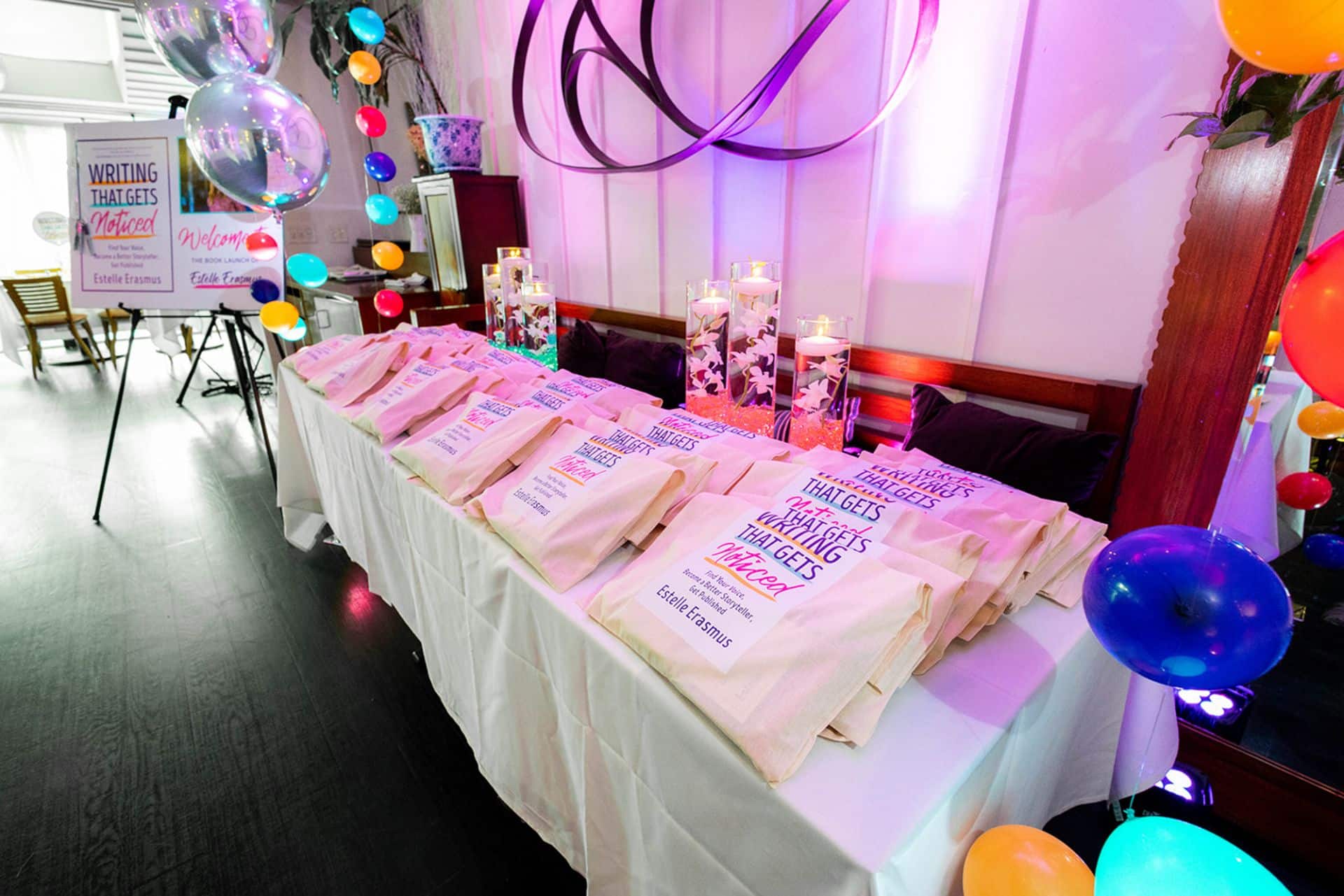 Custom Tote Bag Party Favors for Book Launch Party