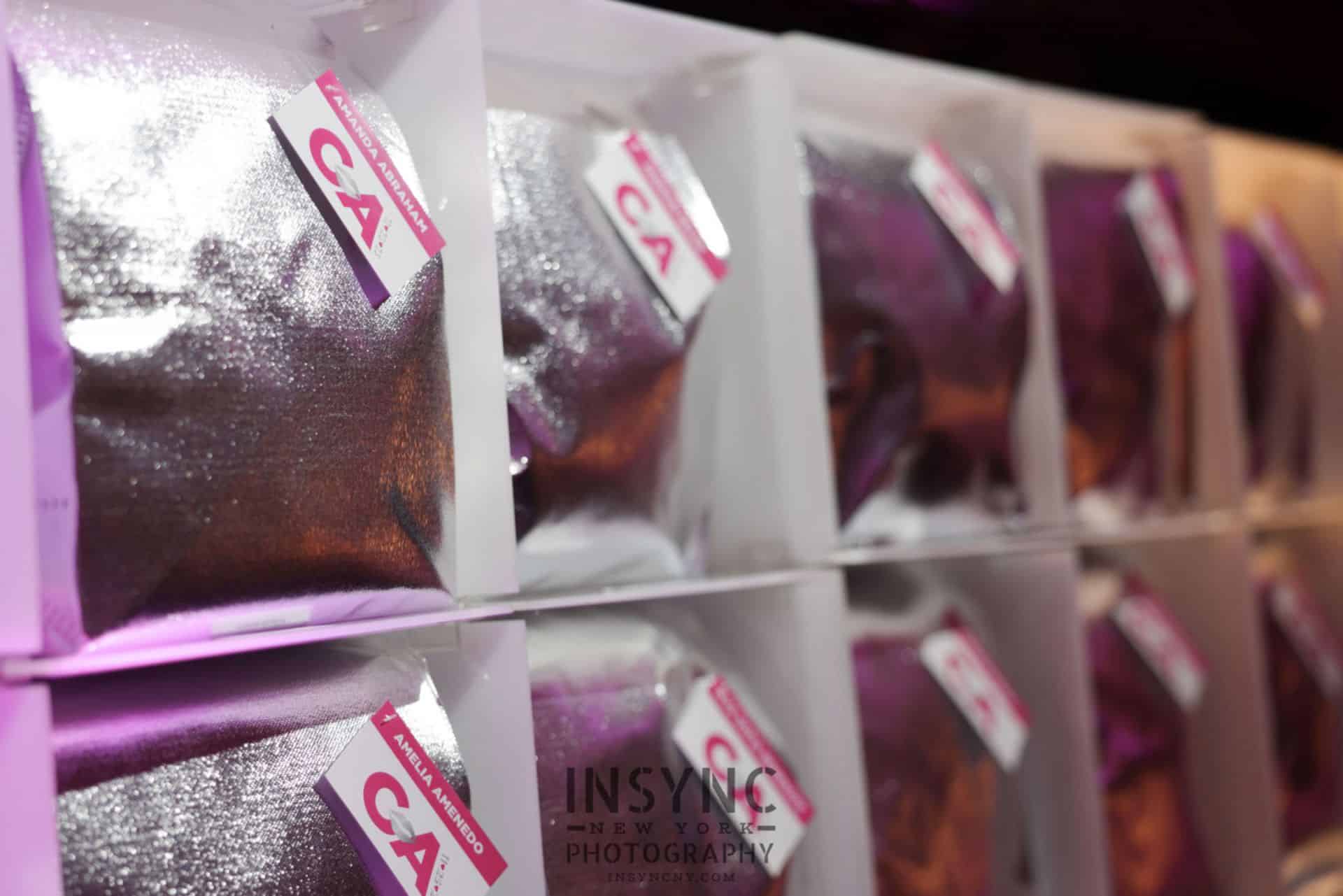 Custom Silver Favor Bags with Logo Tags in LED Cubbies