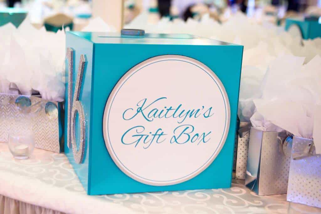 Sweet 16 Gift Box with Logo and Glittered 16