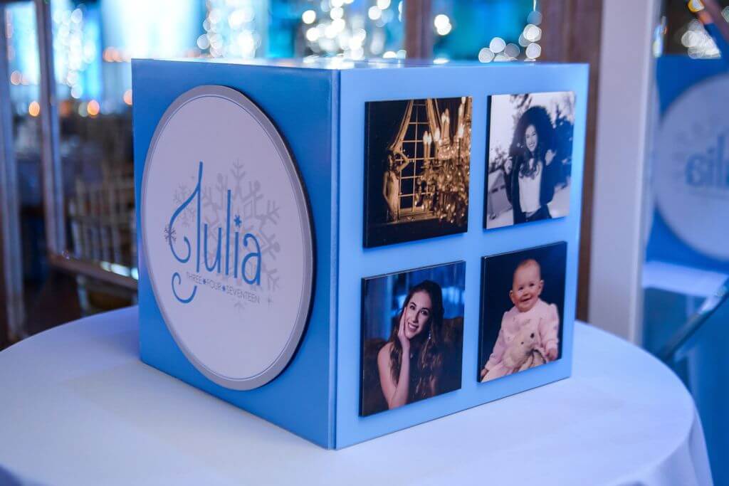 Winter Themed Sweet Sixteen Gift Box with Custom Logo and Photos