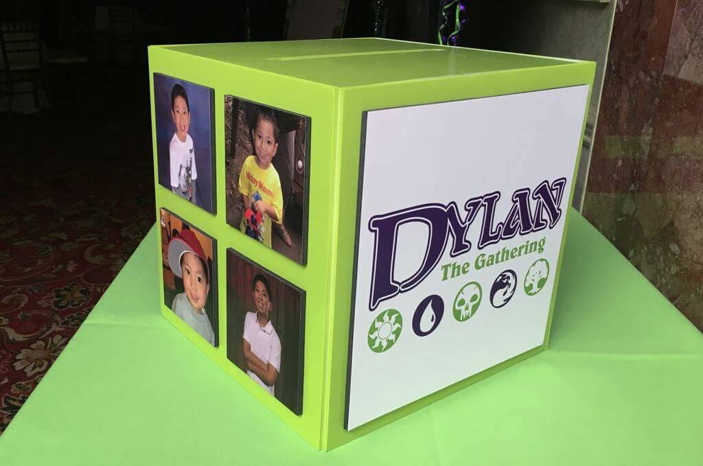Magic The Gathering Themed Bar Mitzvah Gift Box with Custom Logo and Photos