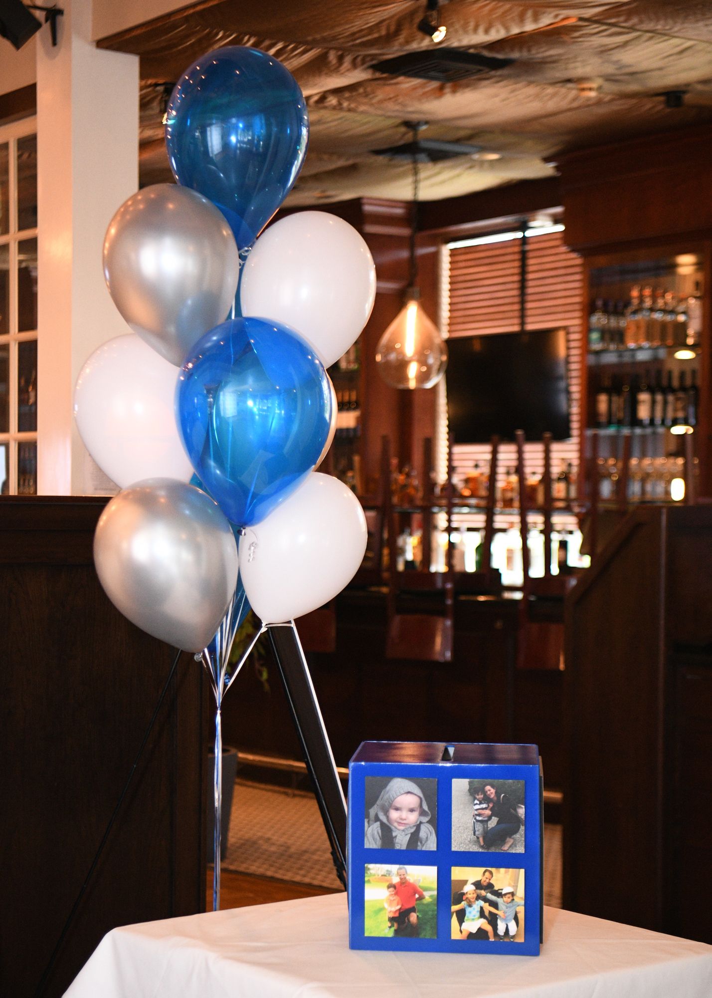 Custom Royal Blue Gift Box with Assortment of Pictures for Bar Mitzvah