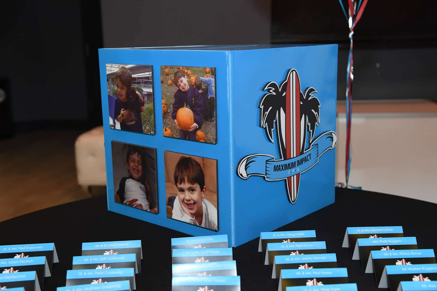 Surf Themed Bar Mitzvah Gift Box with Logo and Photos