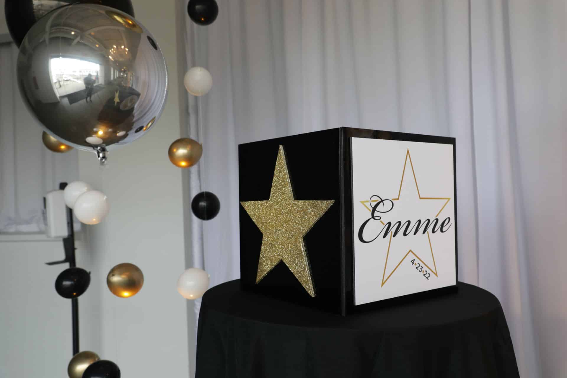 Emmy Themed Gift Box with Glittered Star and Custom Logo