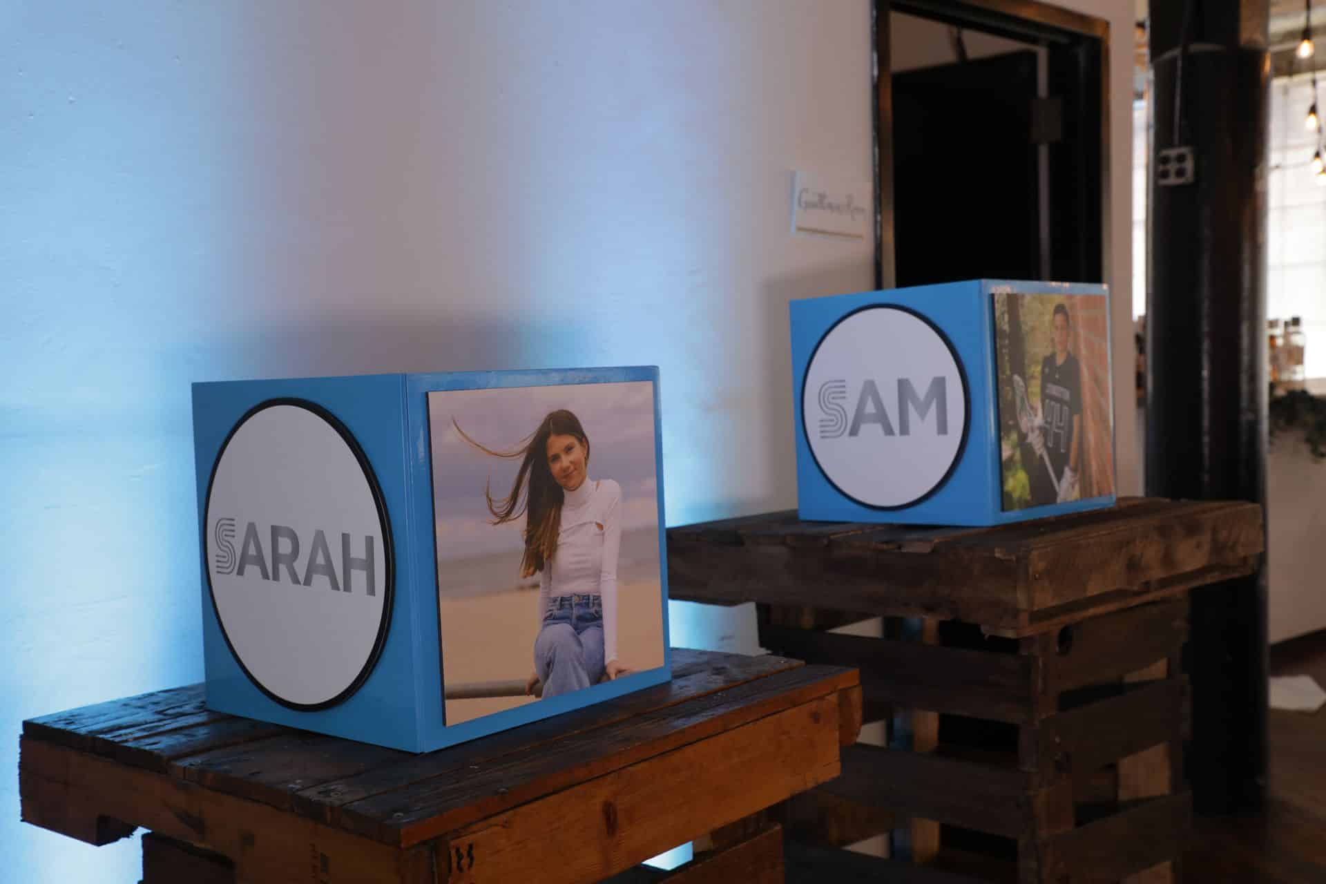 B'nai Mitzvah Gift Boxes with Names and Photos