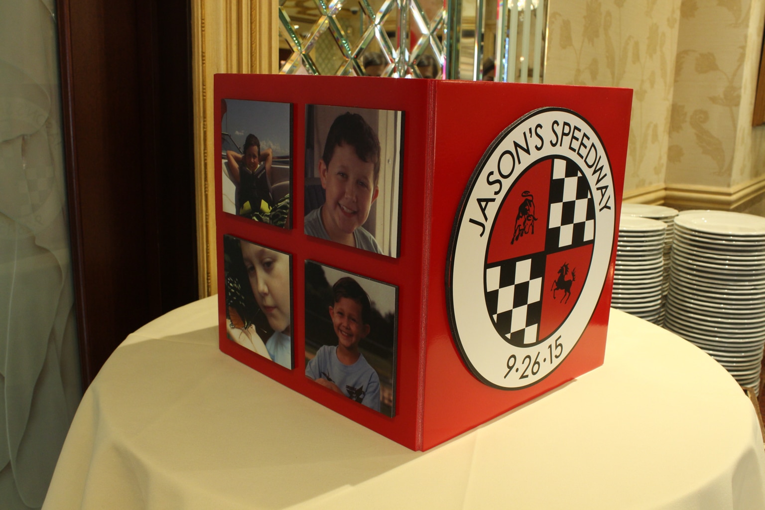 Car Themed Bar Mitzvah Gift Box with Logo and Photos