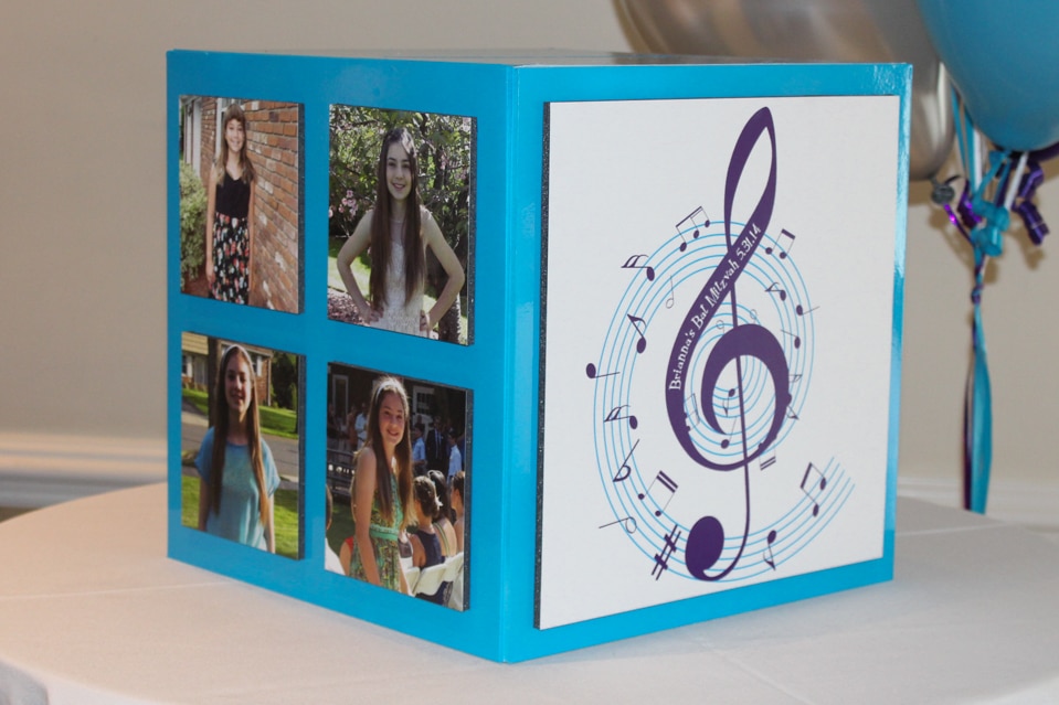 Music Themed Bat Mitzvah Gift Box with Custom Logo and Photos