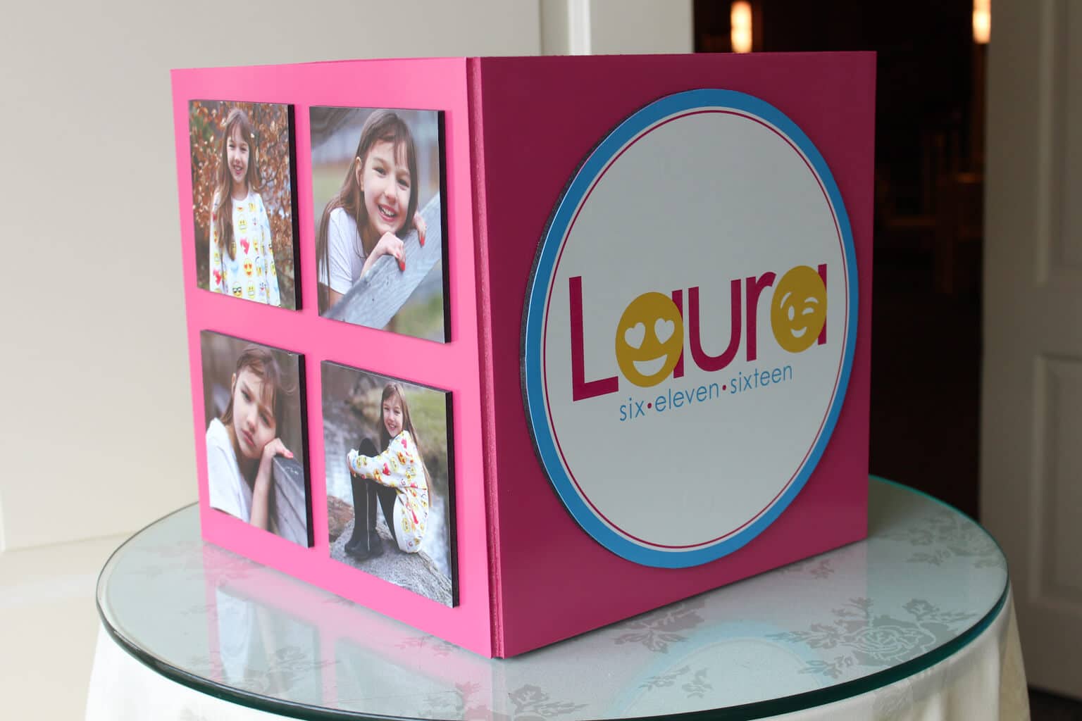 Emoji Themed Bat Mitzvah Gift Box with Custom Logo and Photos