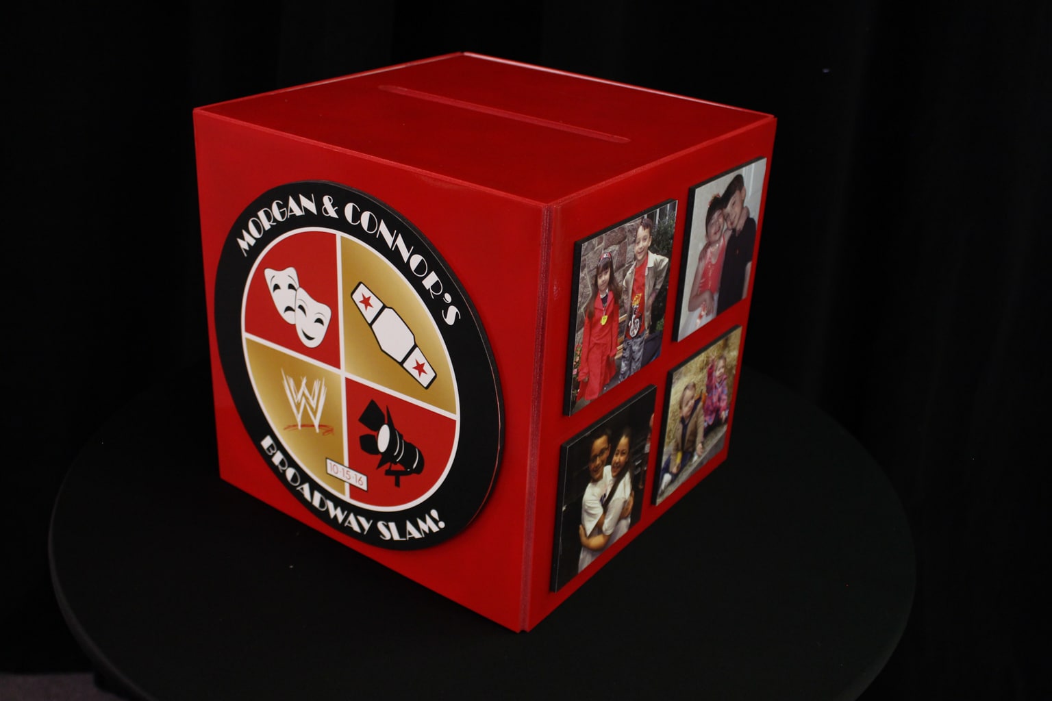 Broadway and Wrestling Themed B'nai Mitzvah Gift Box with Custom Logo and Photos