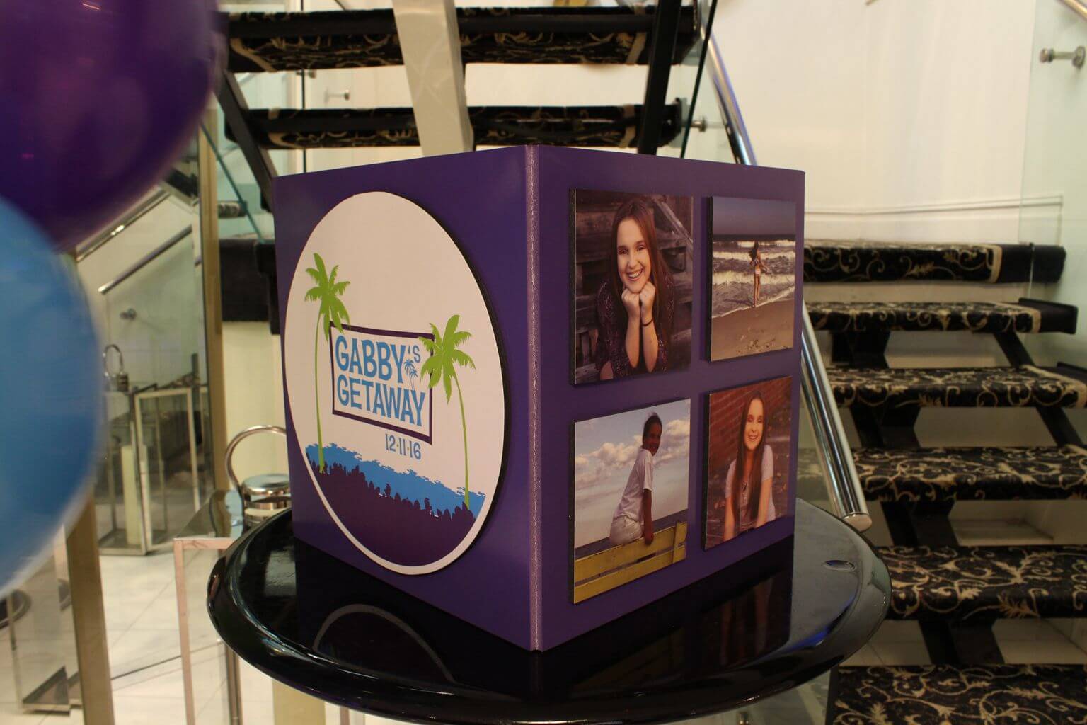 Beach Themed Bat Mitzvah Gift Box with Custom Logo and Photos