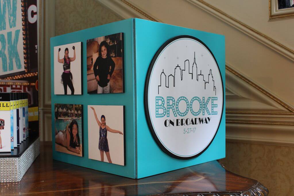 Broadway Themed Bat Mitzvah Gift Box with Custom Logo and Photos