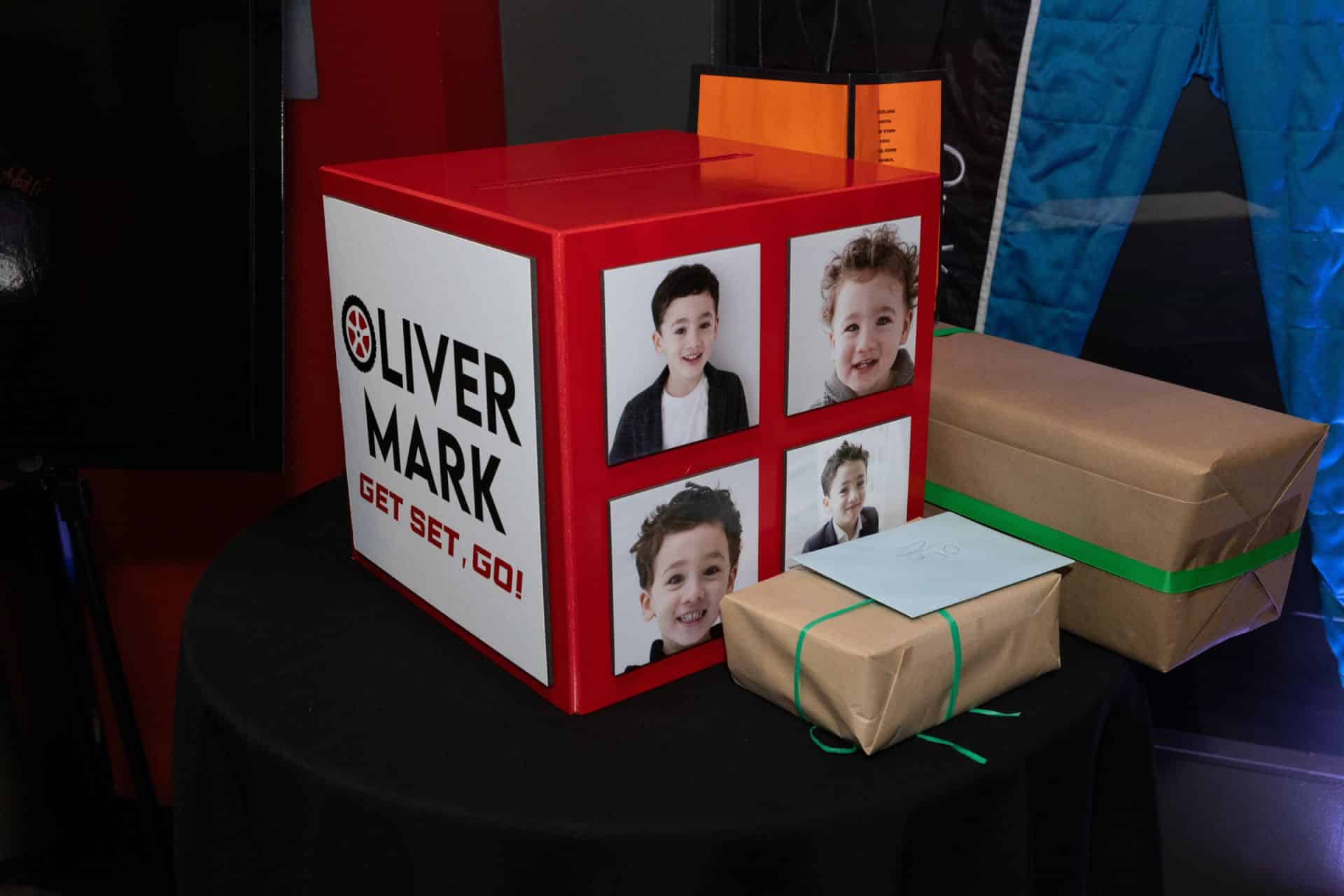 Race Car Theme Photo Gift Box for a Bar Mitzvah