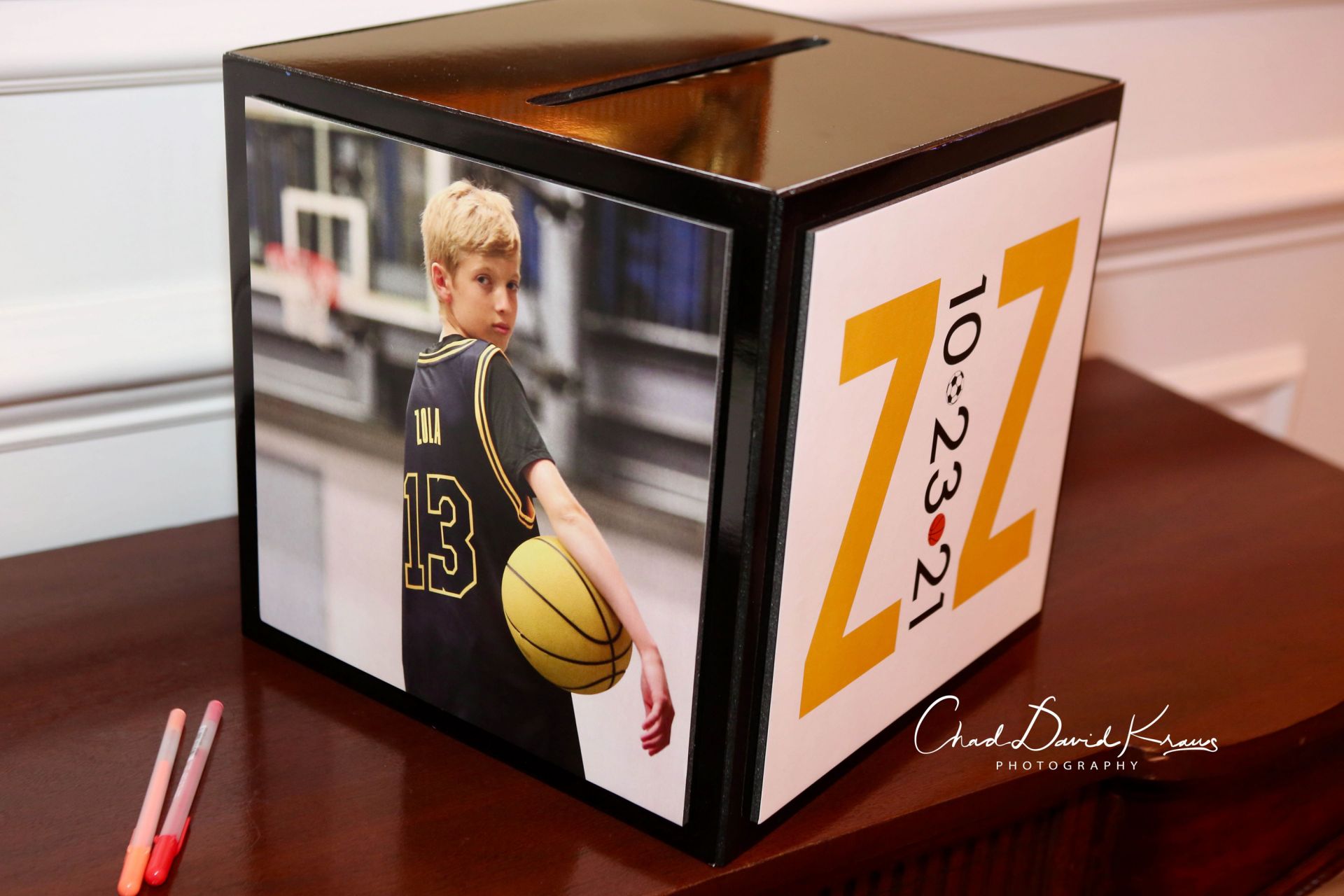 Custom Bar Mitzvah Logo & Picture Black Gift Box
