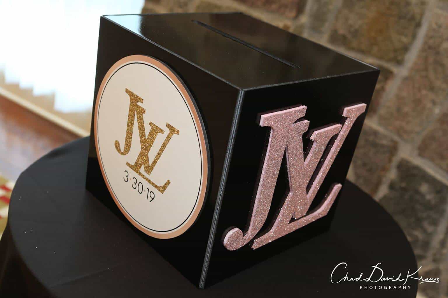 Fashion Themed Gift Box with Custom Logo and Glittered Initial