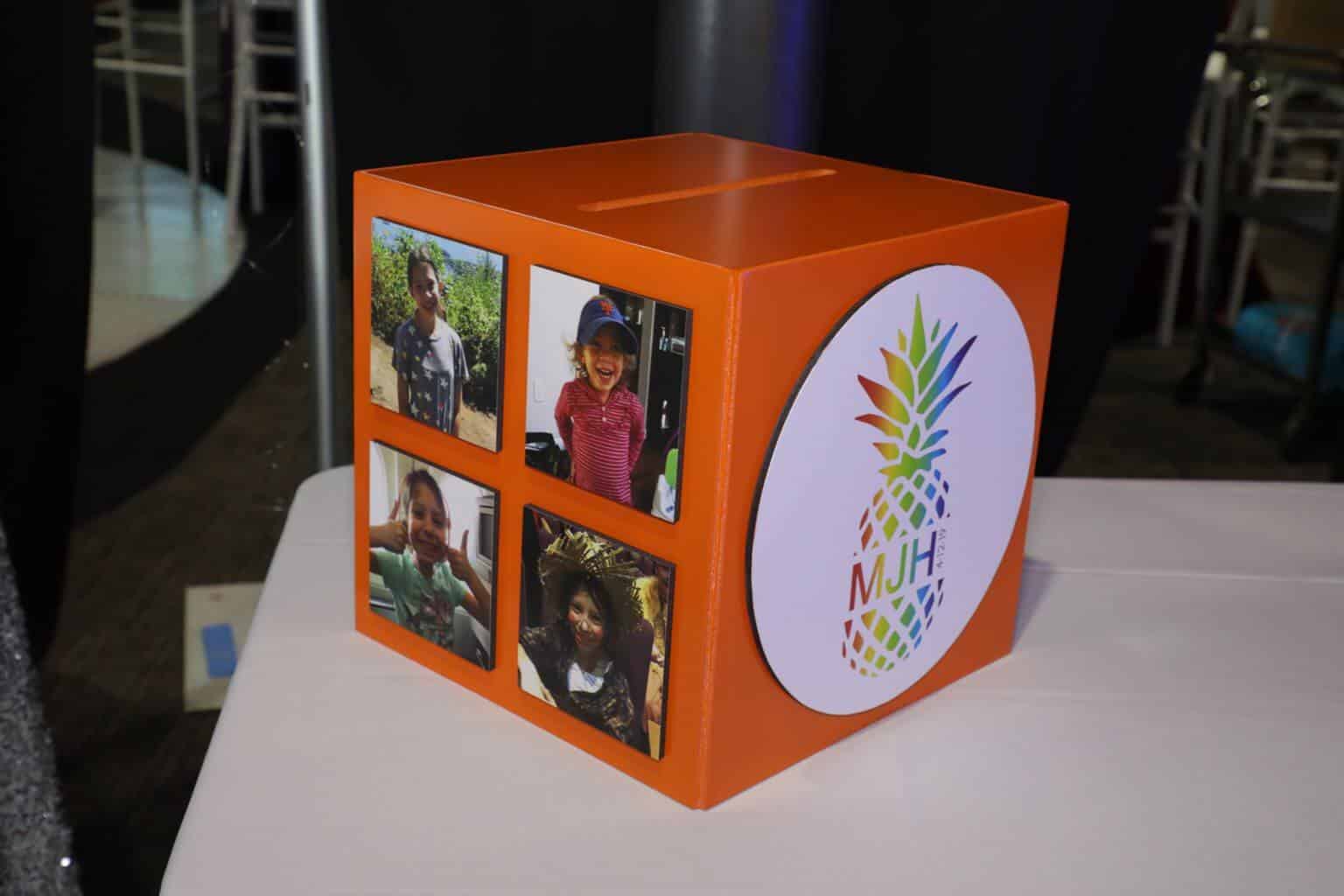 Rainbow Themed Bat Mitzvah Gift Box with Custom Logo and Photos