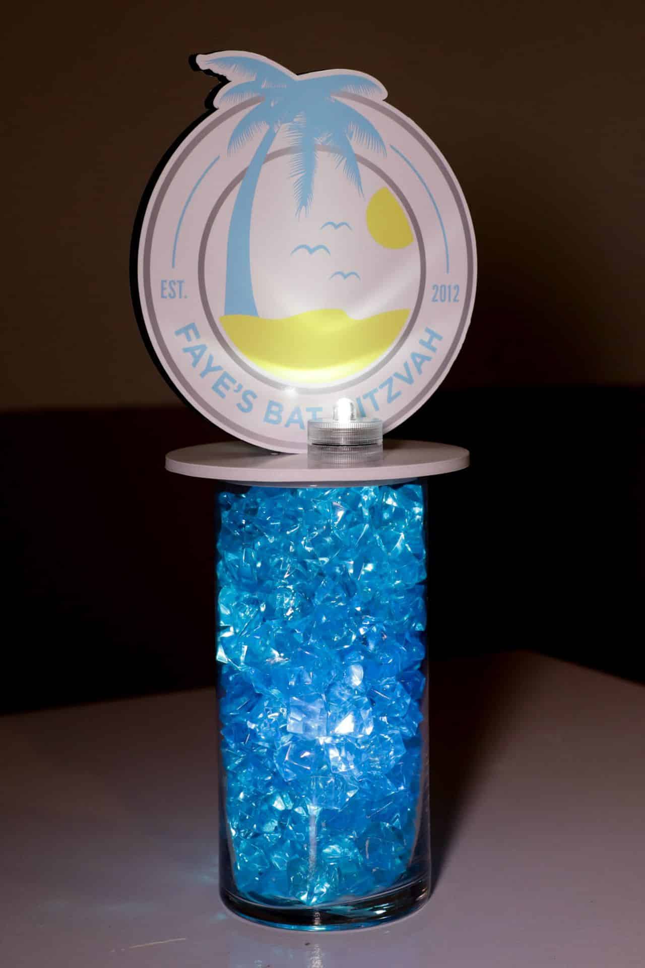 Custom Logo LED High Top Centerpiece