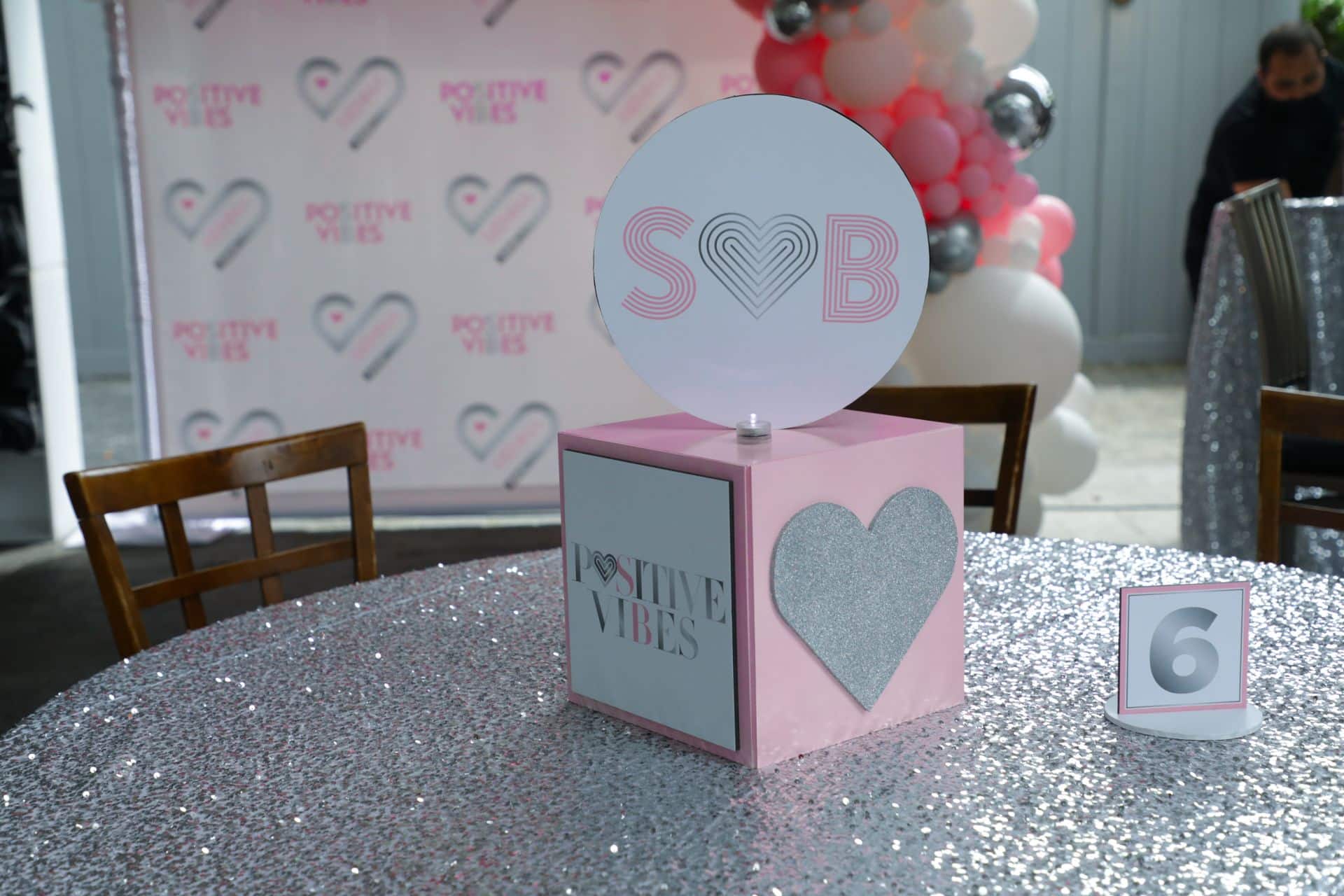 Custom Mini Cube Lounge Centerpiece with Logo Topper and LED Lights for Lounge Set Up