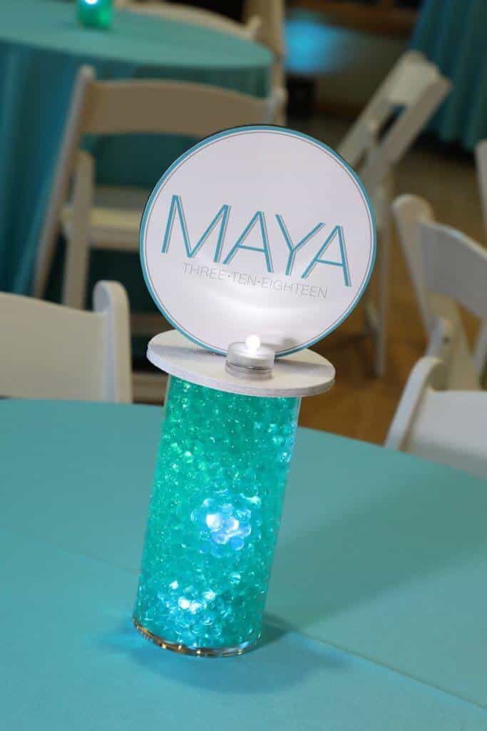 LED Logo Centerpiece for Bat Mitzvah Lounge