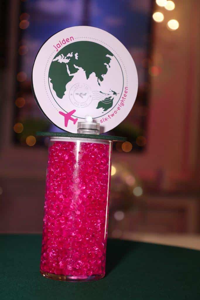 Travel Themed LED Lounge Centerpiece with Custom Logo