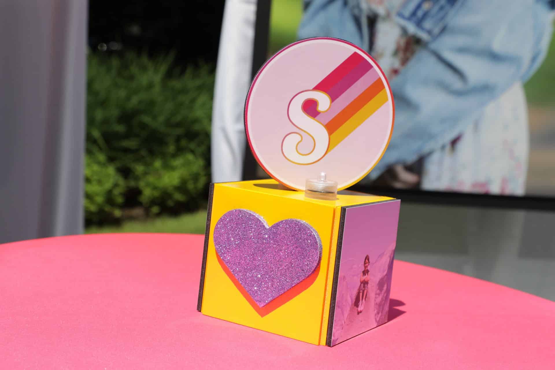 Custom Mini Cube Lounge Centerpiece with Logo Topper and LED Lights